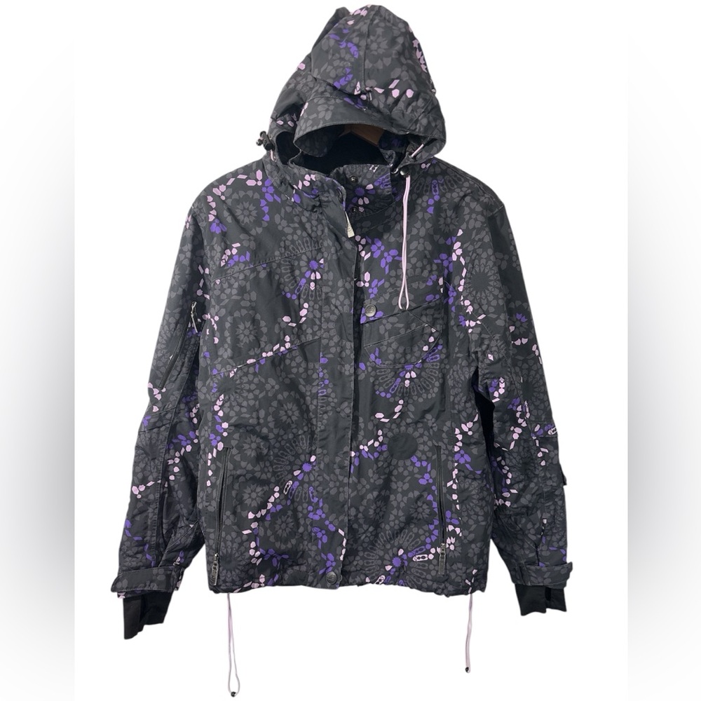 Vintage Rodeo Gold Series Womens Ski Snow Jacket Size Medium Uk 14/16 black/purp